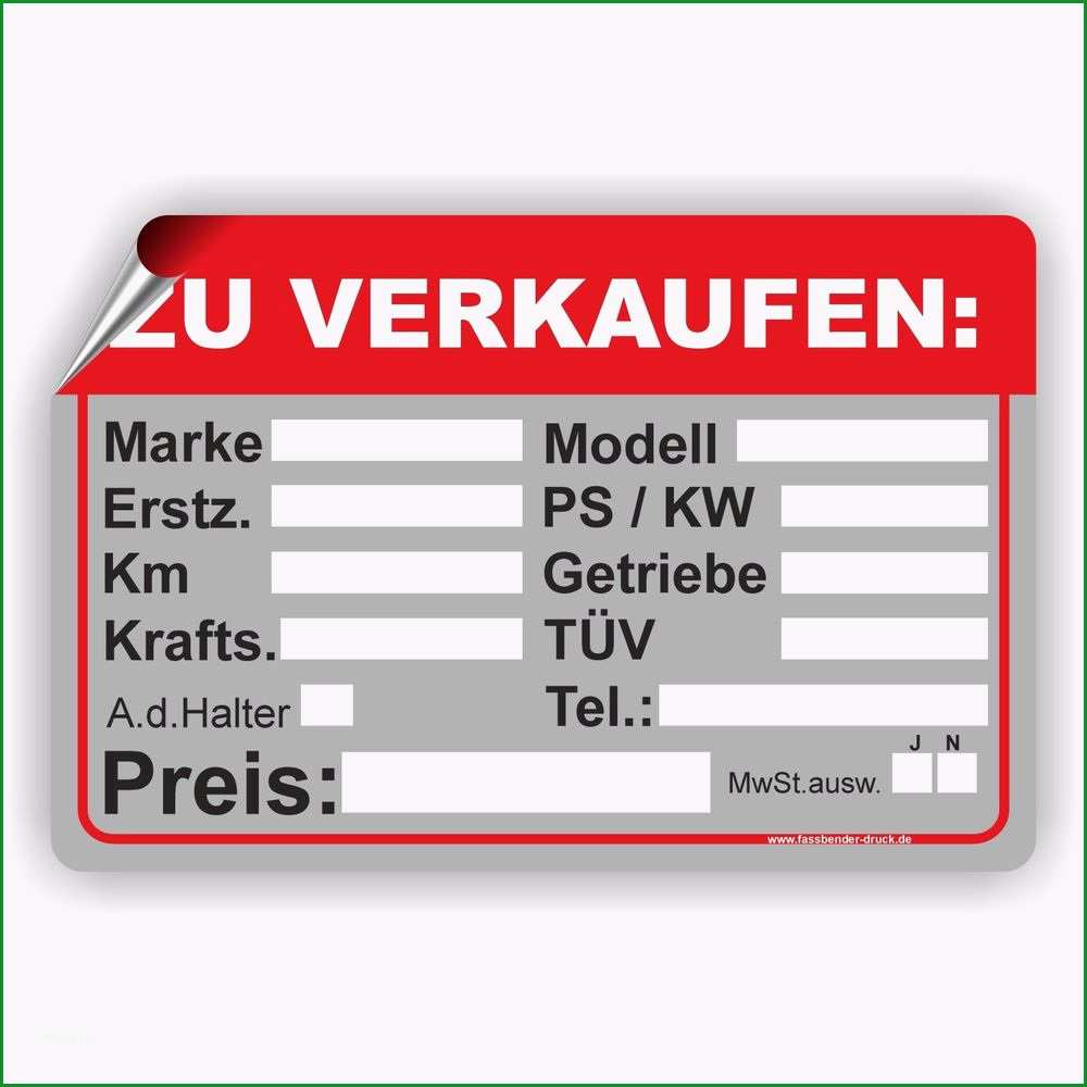 Atemberaubend Auto Zu Verkaufen Pkw Kfz Ps Kw Marke Modell TÜv Aufkleber