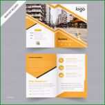 Atemberaubend Gelbe Bi Falten Broschüre Vektor Design Vorlage