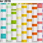 Atemberaubend Kalender 2016 In Excel Zum Ausdrucken 16 Vorlagen
