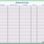 Atemberaubend Passwort Liste Vorlage Für Excel