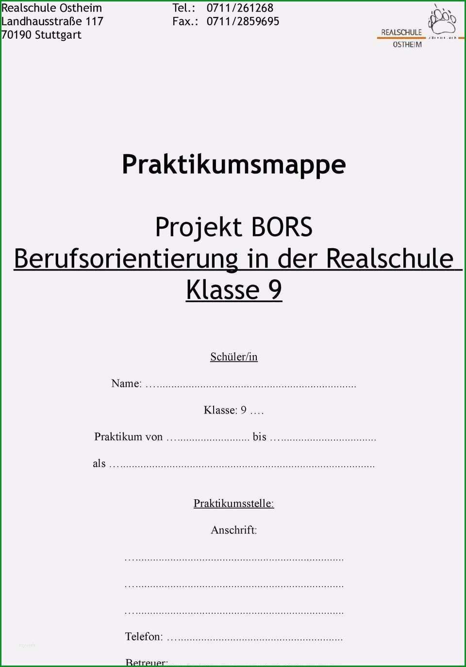 Atemberaubend Praktikumsbericht Vorlage Schule 10 Klasse