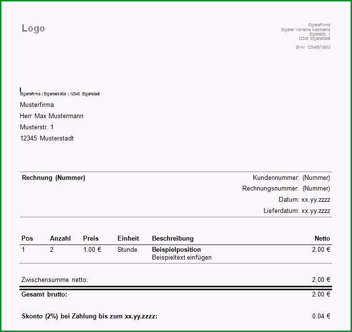 Atemberaubend Vorlagen &amp; Muster Für Rechnungen Kleingewerbe Rechnung
