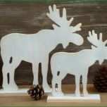 Atemberaubend Weihnachts Elch ♥ Rentier Landhaus Holz Weiß Gewischt