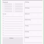 Atemberaubend Wochenplan