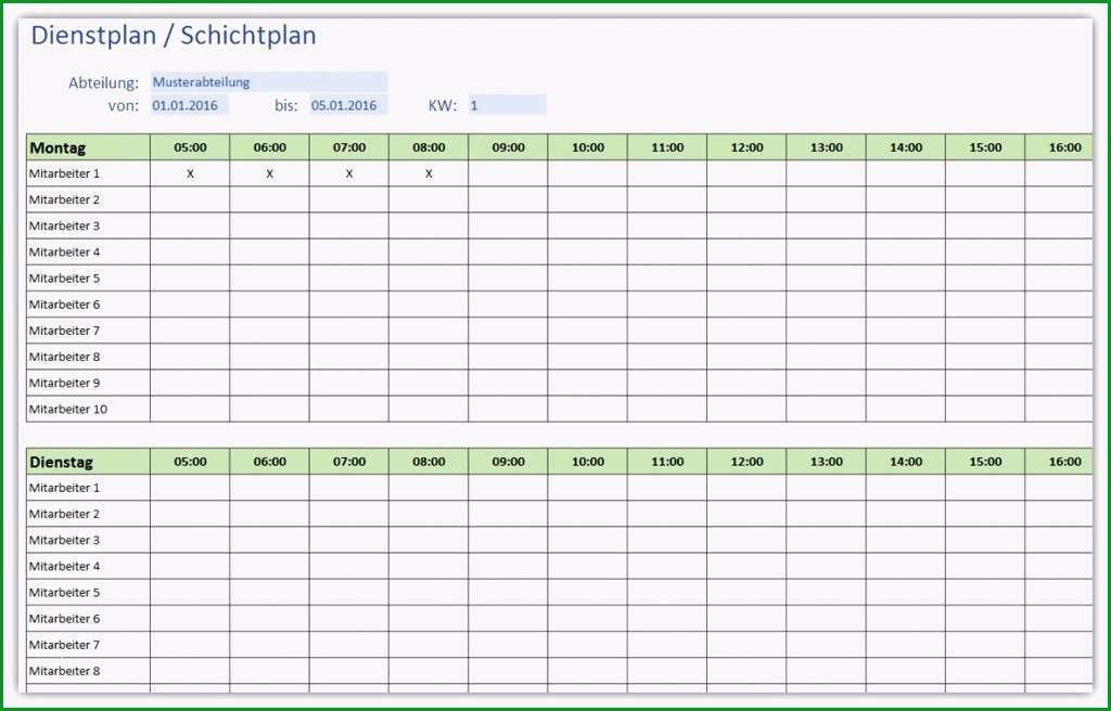 15 vorlage wochenplan excel