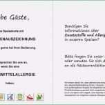 Außergewöhnlich Allergene Speisekarte Vorlage Best Umsetzung Der