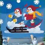 Außergewöhnlich Fensterbild Bastelvorlage Winterfreunde Fischer