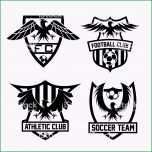 Außergewöhnlich Fußball Teamwappenset Mit Adlervektordesignvorlage Stock