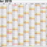 Außergewöhnlich Kalender 2019 Zum Ausdrucken In Excel 16 Vorlagen