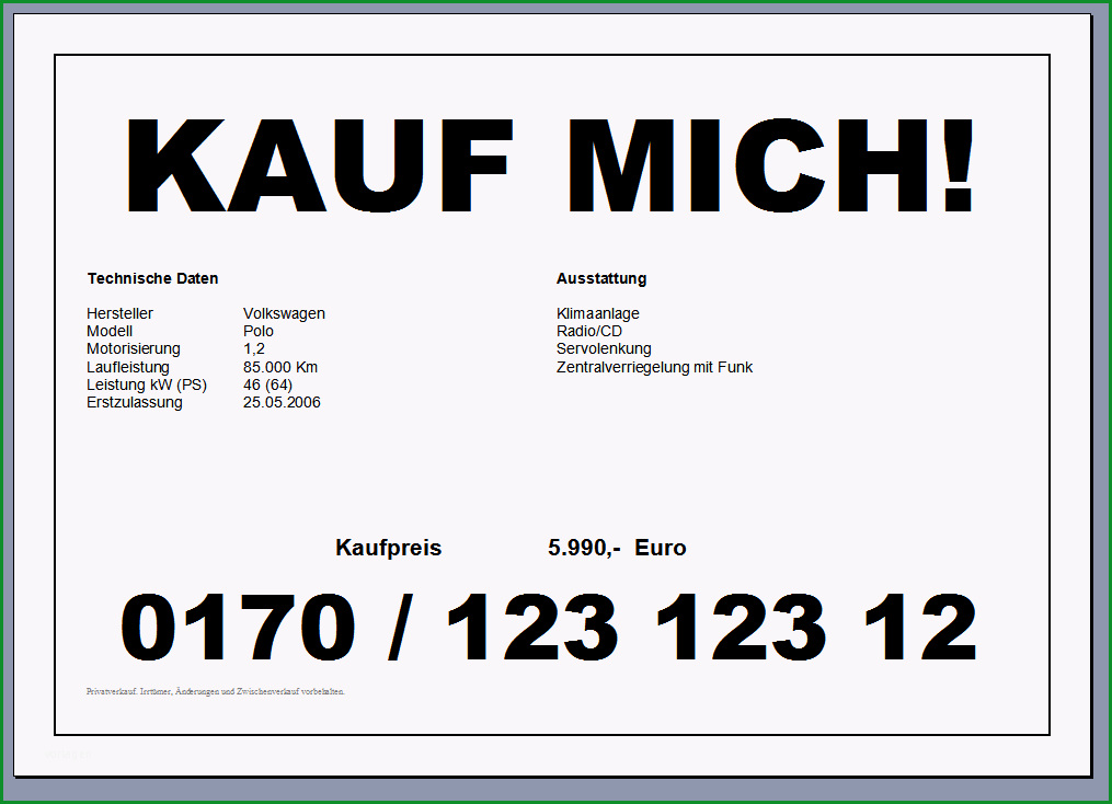 kfz vorlagen
