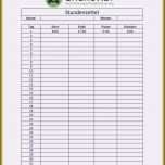 Außergewöhnlich Vorlage Stundenzettel