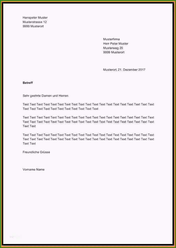 Ausgezeichnet 17 Word Geschäftsbrief Vorlage