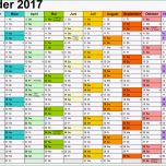 Ausgezeichnet Kalender 2017 Zum Ausdrucken In Excel 16 Vorlagen