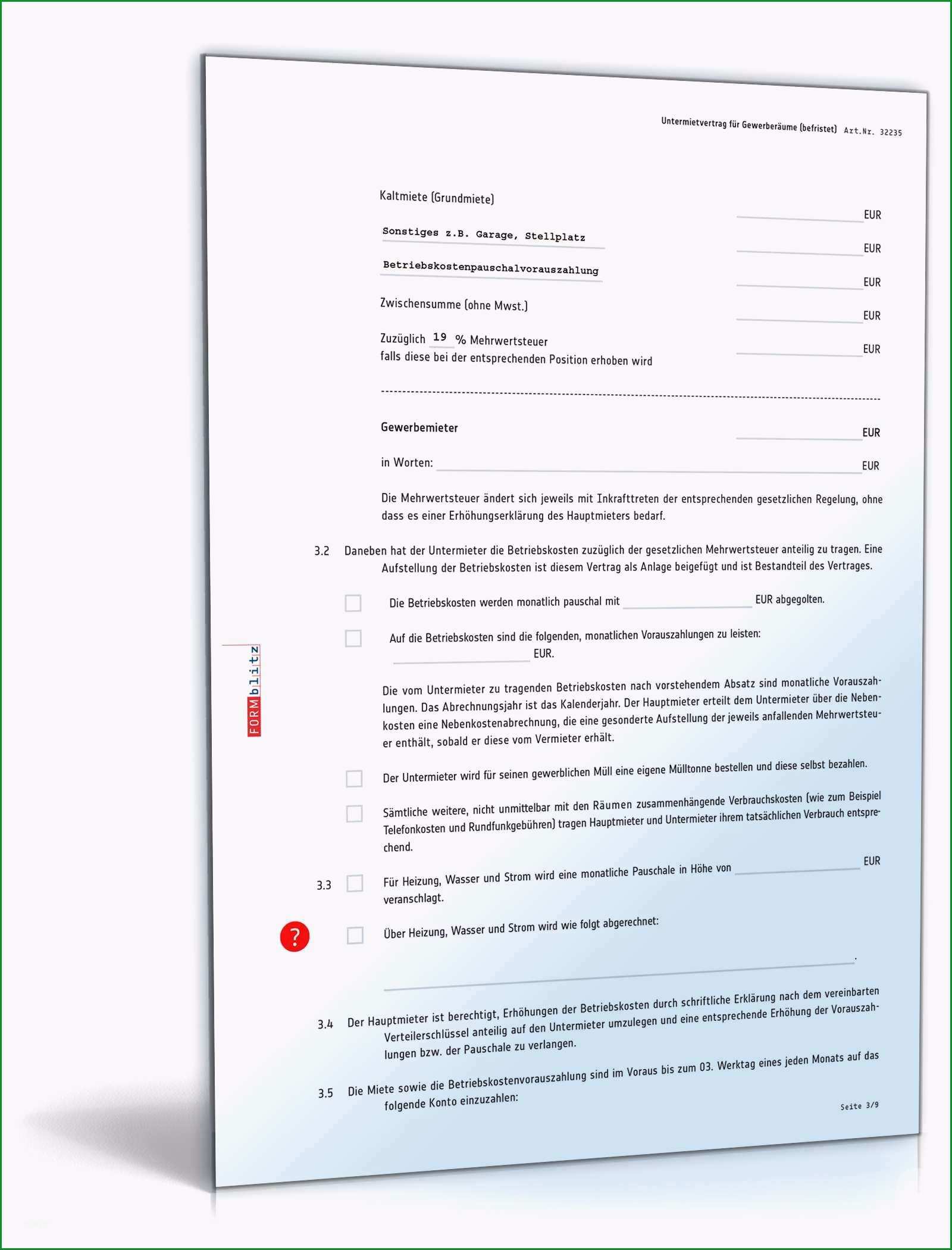 untermietvertrag vorlage pdf untermietvertrag muster und vorlage als