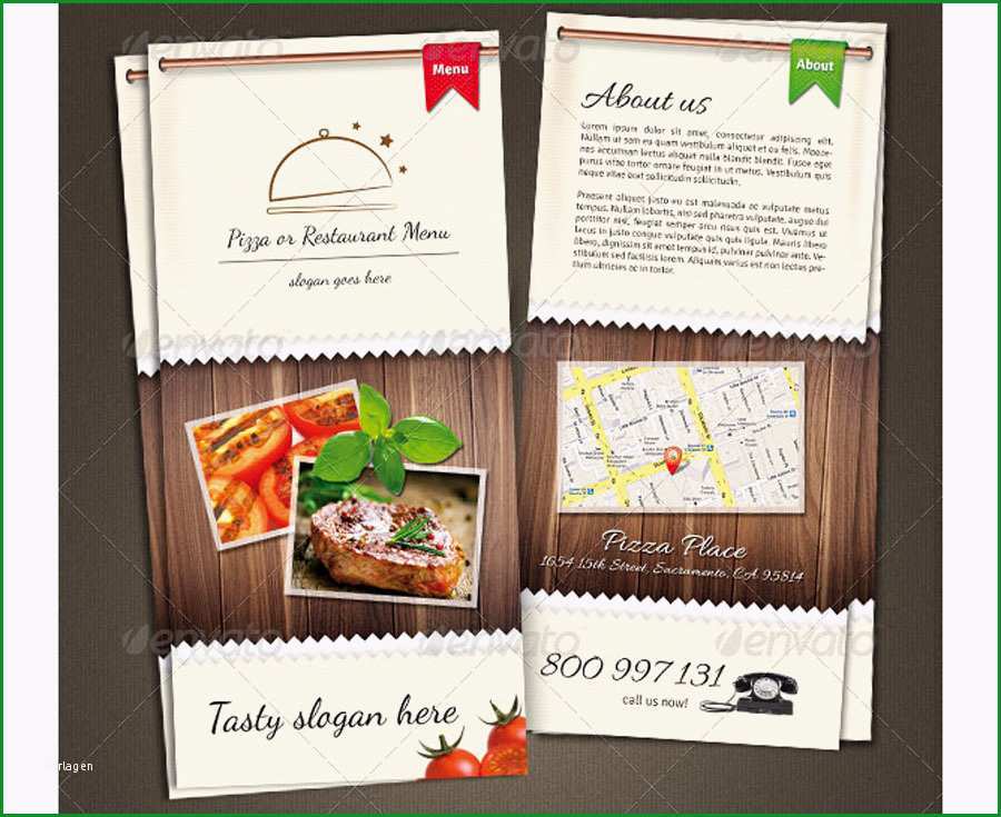 Ausgezeichnet Wickelfalz Restaurant Flyer Menü