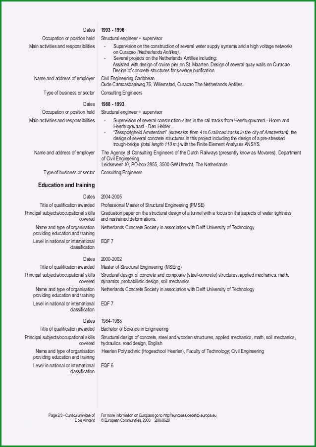 europass lebenslauf vorlage