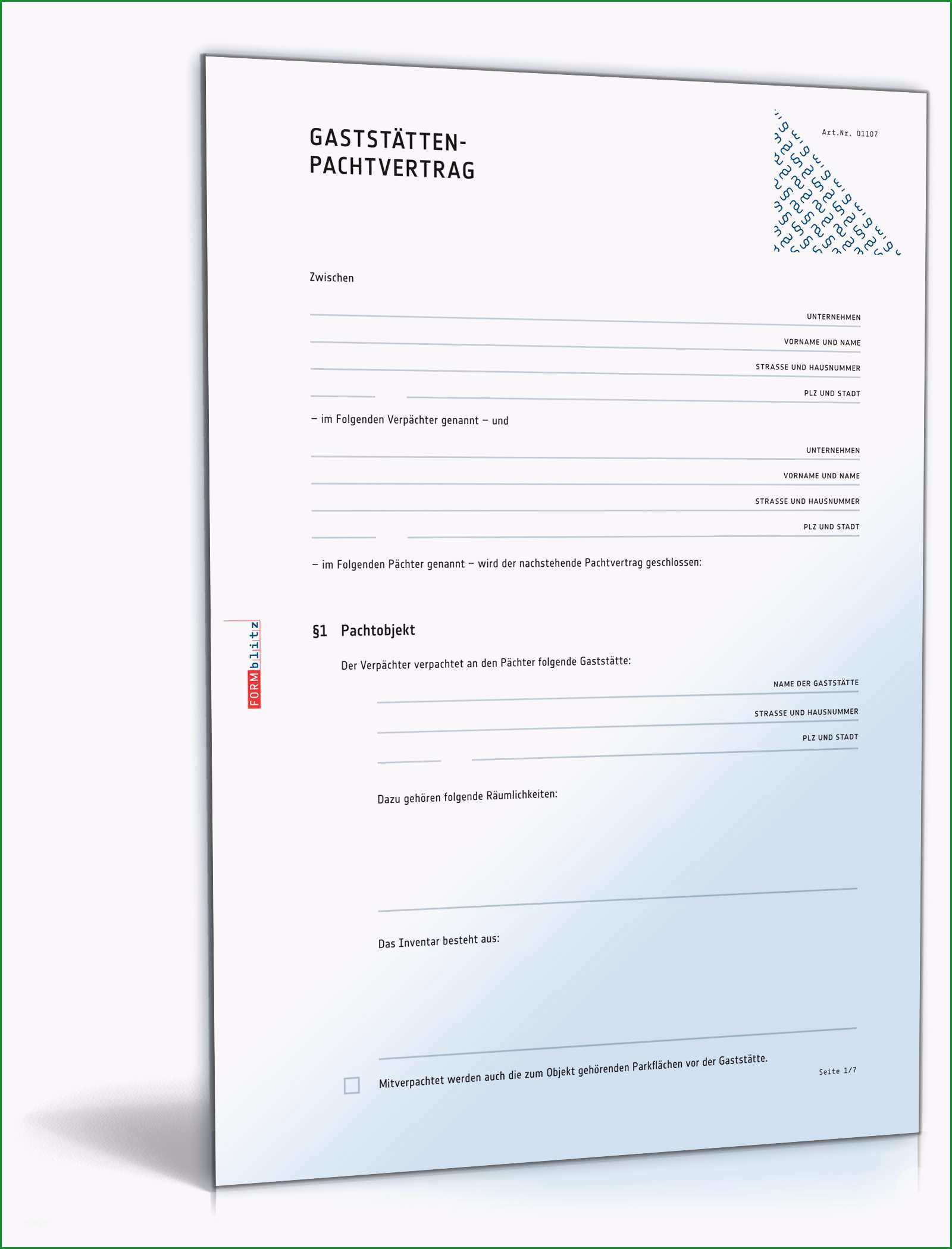 pachtvertrag gaststaette