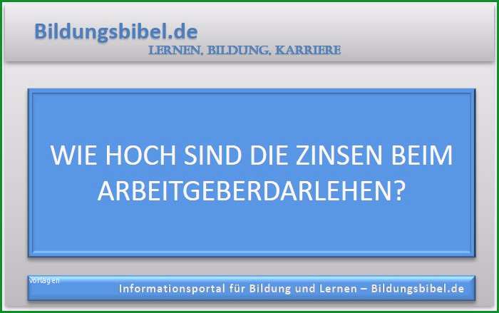wie hoch sind zinsen beim arbeitgeberdarlehen