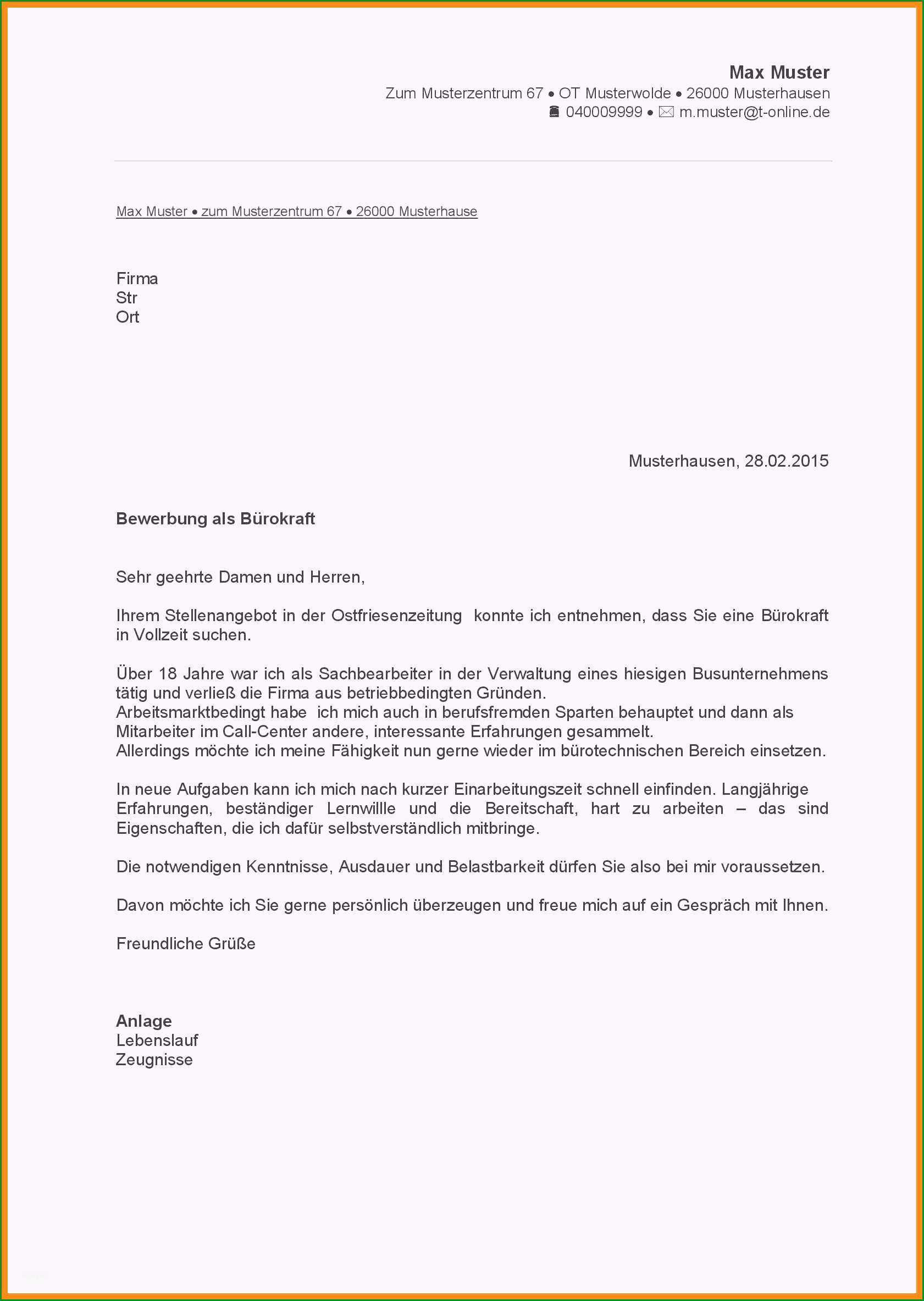 15 bewerbung als reinigungskraft