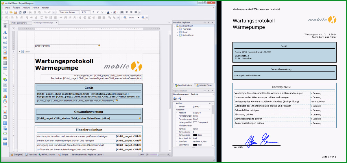 dynamische formulare mobilex mip for field service