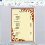 Beste Inspirierend Lieblich 29 Designspeisekarte Vorlage Word