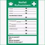 Beste Rettungsschild Hinweis „notfall Rufnummern“ Zum