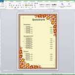 Beste Speisekarten Vorlagen Kostenlos Ausdrucken Großen