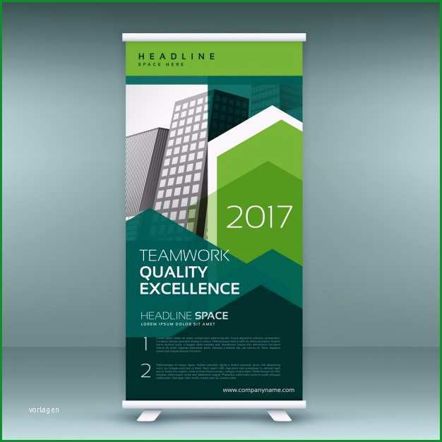 Beste Stilvolle Grüne Präsentation Banner Vorlage Roll Up