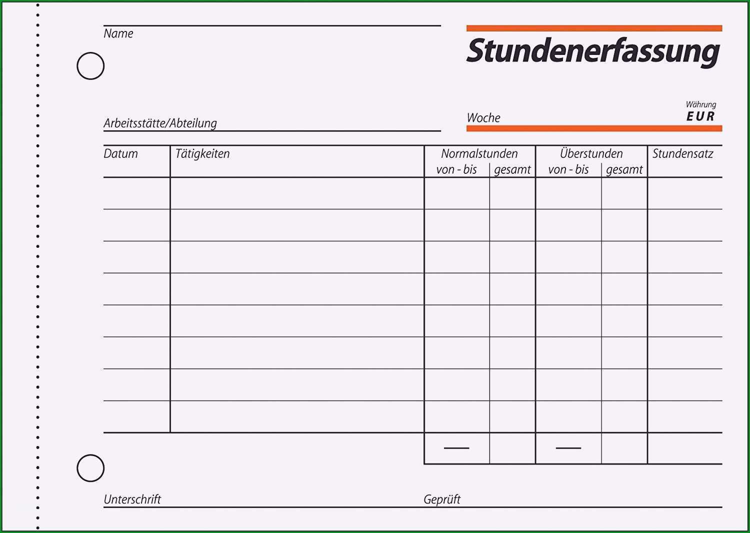 13 muster stundenzettel
