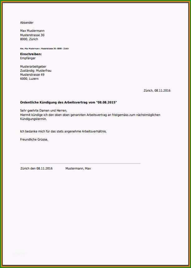 17 kundigungsbestatigung arbeitgeber muster