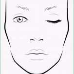 Einzahl Gesicht Diagramm Make Up Artist Leer Vorlage Vektor
