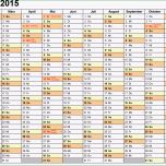Einzahl Kalender 2015 In Excel Zum Ausdrucken 16 Vorlagen
