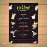 Einzahl Schwarze Cocktailkarte Vorlage