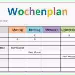 Einzahl Wochenplan Vorlage Download
