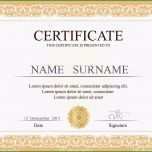 Einzahl Zertifikat Diplom Der Fertigstellung Designvorlage Stock