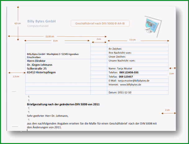 Erstaunlich Din 5008 Brief form B