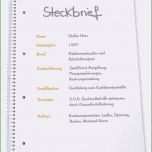 Erstaunlich Steckbrief Kindergarten Praktikum Vorlage