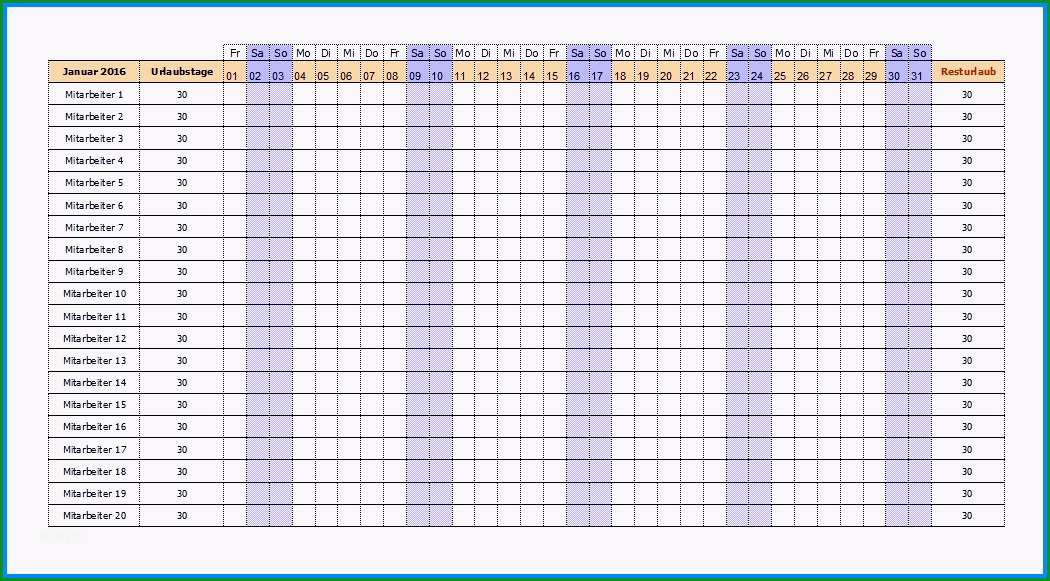 urlaubsplaner 2019 excel vorlage frisch urlaubsplaner 2016 excel herunterladen kostenlos jahresplaner 2018