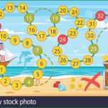 Erstaunlich Vektor Cartoon Stil Abbildung Kinder Piraten Brettspiel