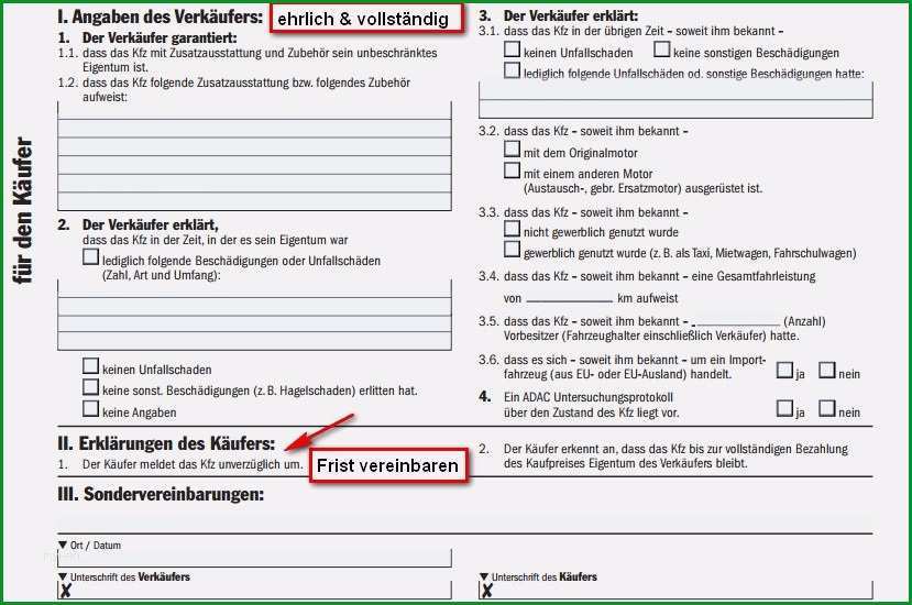 Fantastisch Allgemeiner Kfz Kaufvertrag Privatverkauf Muster Vorlage