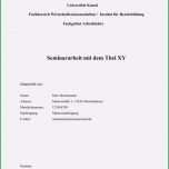 Fantastisch Deckblatt Hausarbeit Vorlage Gut Word Vorlage Universität