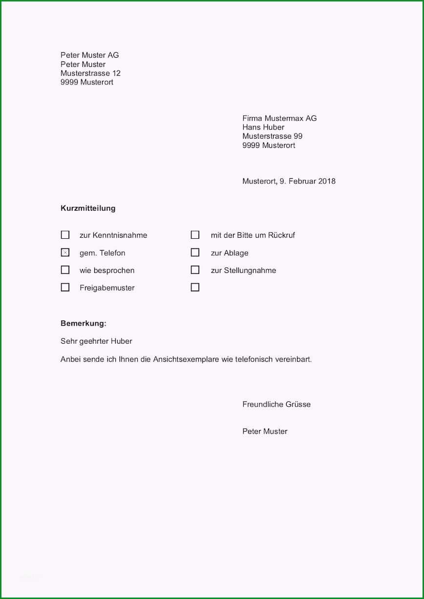 Fantastisch Neues Kurzbrief Vorlage Pdf