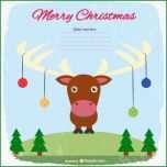 Fantastisch Weihnachtskarte Vorlage Mit Rentier