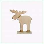 Faszinieren Dekofigur Elch Holz Hellgrau H 27 Cm Depot De