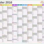 Faszinieren Excel Kalender 2016 Kostenlos