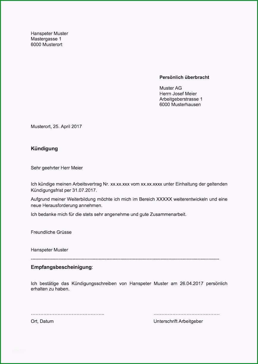 kundigungsschreiben muster