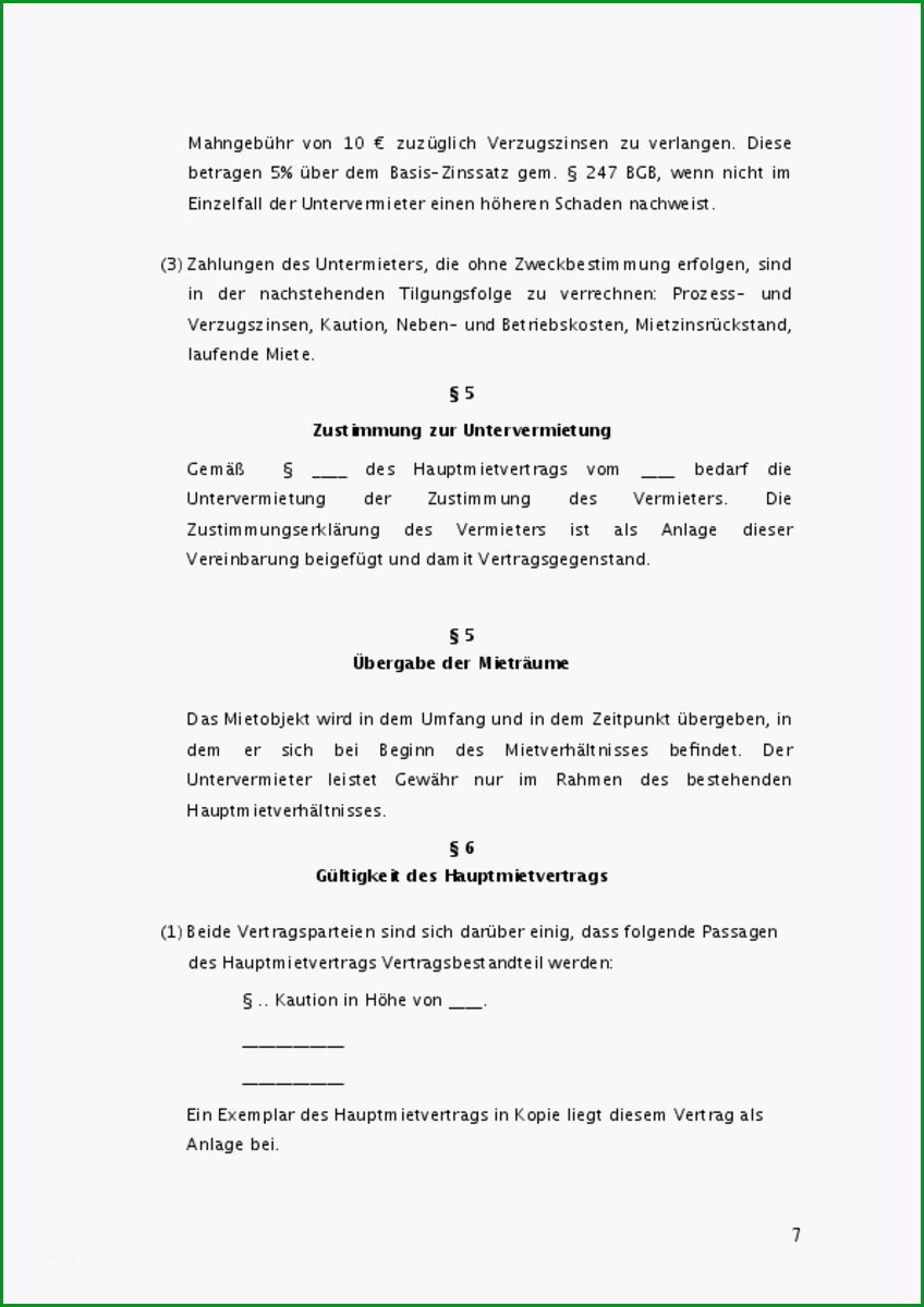 gewerbe untermietvertrag gewerberaum