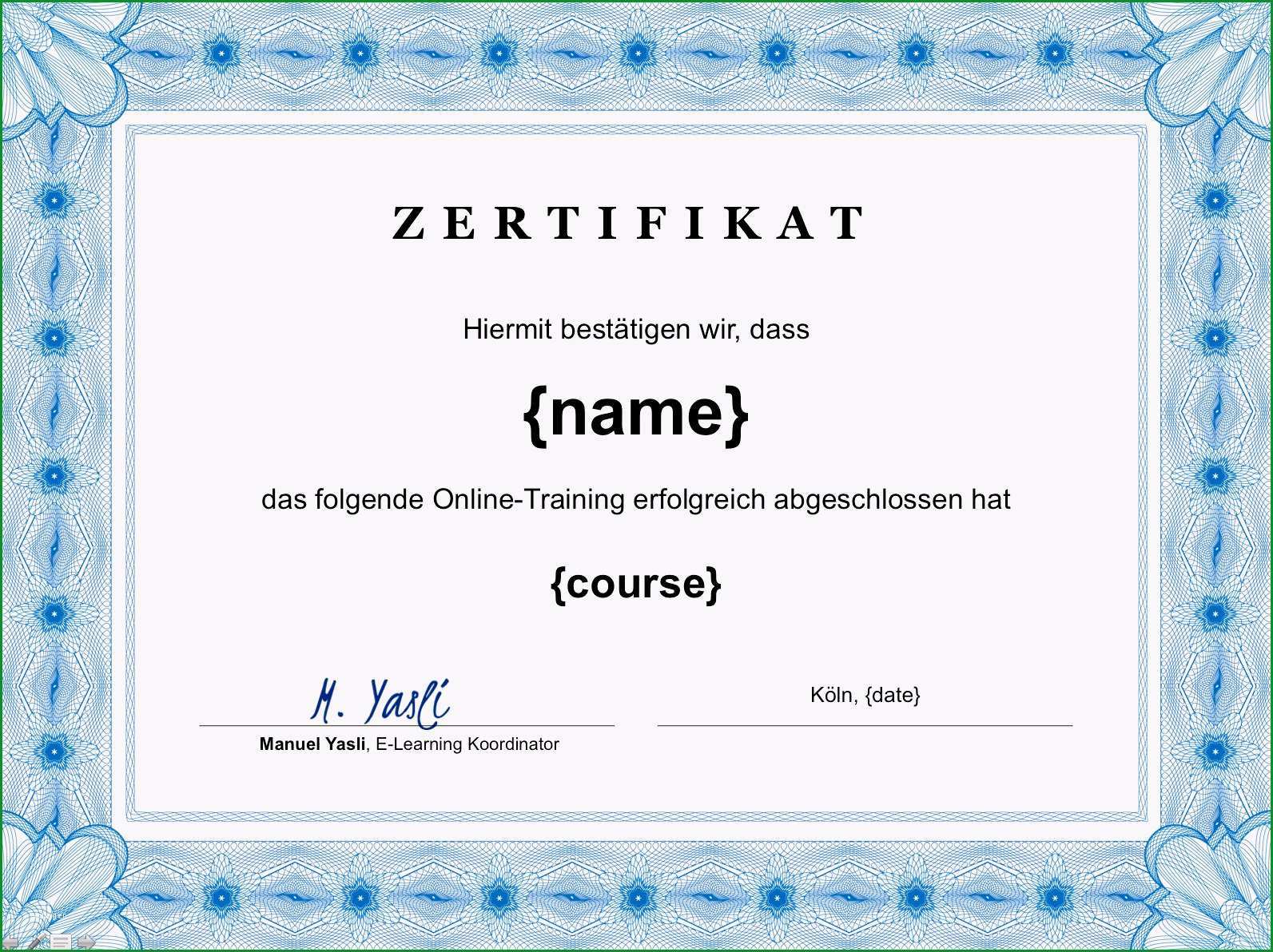 Faszinieren Kurszertifikate Erstellen Mit Powerpoint
