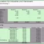 Faszinieren Preiskalkulation Für Industrie Und Handwerk Excel
