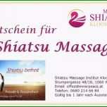 Faszinieren Shiatsu Gutschein – Shiatsu Massage Kloosterman Wien